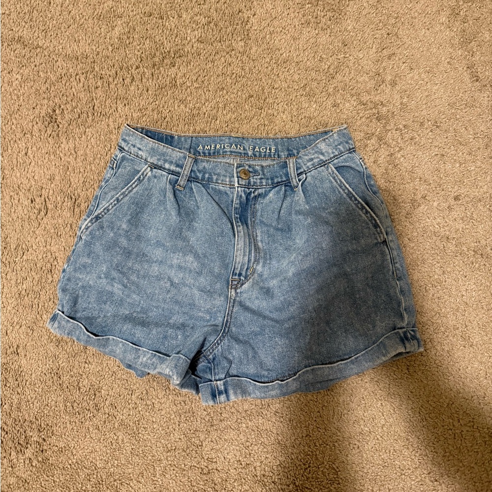 American Eagle Outfitters Blue Mom Jean Shorts
